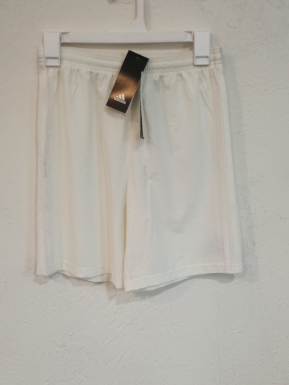 adidas White Sport Shorts with Subtle Side Stripes